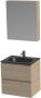 Tiger Loft badmeubel met spiegelkast en zwarte wastafel 60cm naturel eiken - Thumbnail 1