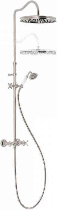 Tres Clasic opbouw regendoucheset met mengkraan geborsteld staal