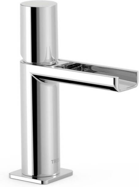Tres Loft wastafelkraan met watervaluitloop chroom