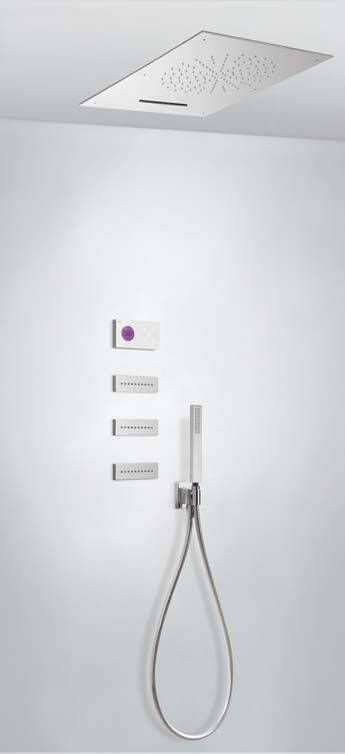 Tres Regendouche set electronisch Shower technology | Inbouw | Thermostaatkraan | 4-weg | Vierkant | Chroom