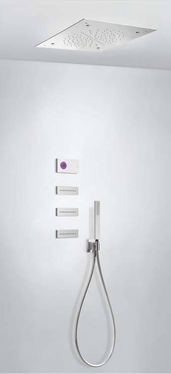 Tres Regendouche set electronisch Shower technology | Inbouw | Thermostaatkraan | 4-weg | Vierkant | Chroom