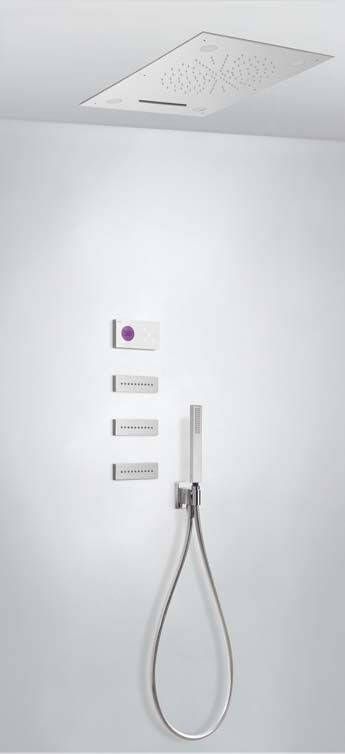 Tres Regendouche set electronisch Shower technology | Inbouw | Thermostaatkraan | 4-weg | Vierkant | Chroom