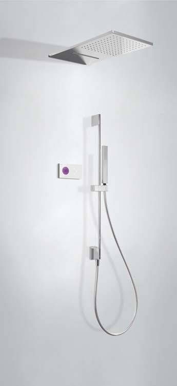 Tres Regendouche set electronisch Shower technology | Inbouw | Thermostaatkraan | 3-weg | Vierkant | Chroom