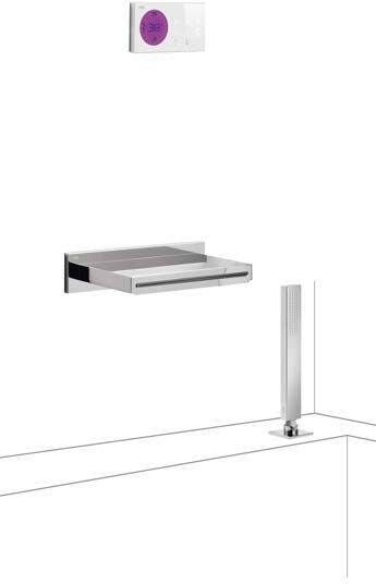 Tres Badkraan Shower Technology | Inbouw | Thermostaatkraan | Incl.Inbouwdeel | Waterval uitloop | 2-weg | Vierkant | Chroom