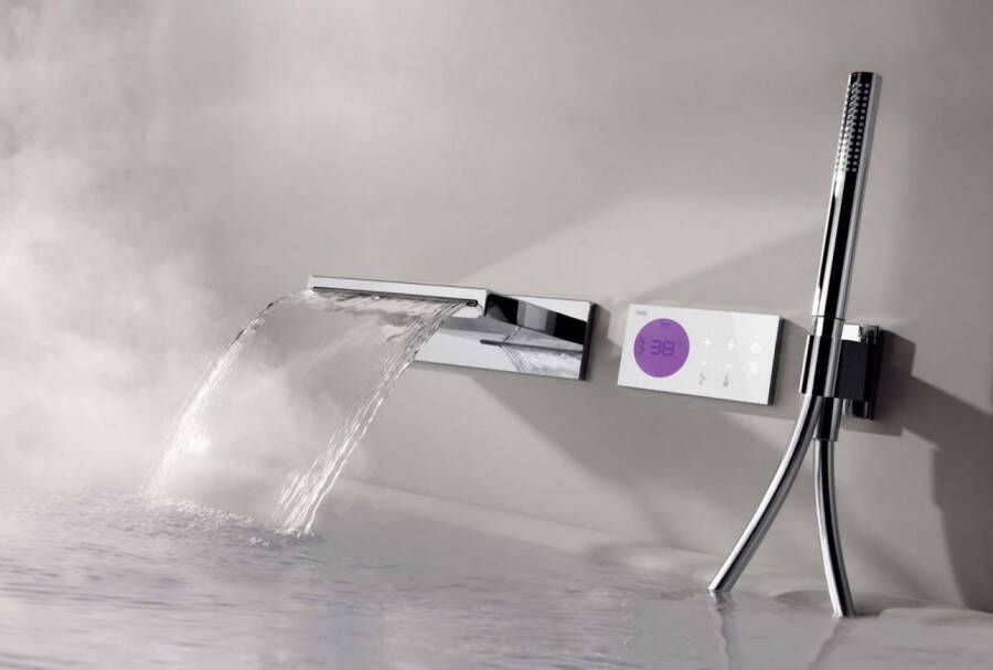 Tres Shower Technology elektronische inbouwthermostaat met baduitloop en inbouw handdouche