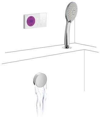 Tres electronische digitale bad inbouwthermostaat met handdouche en cascade baduitloop chroom 09286573