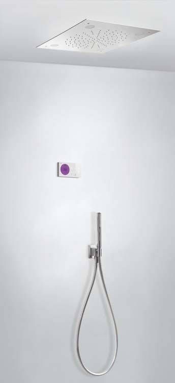 Tres Shower Technology elektronische inbouwthermostaat met regendouche 50x50cm en handdouche