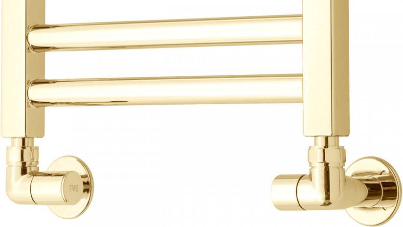 TVS Design Plus radiator aansluitset 150 haaks goud gepolijst