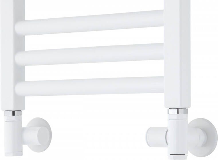 TVS Design Valves 130 aansluitset recht wit voor watergedragen en elektrische radiator