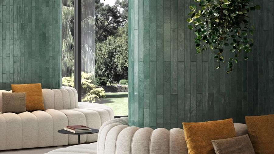 Valence Vista wandtegel montana 4.5x45cm groen