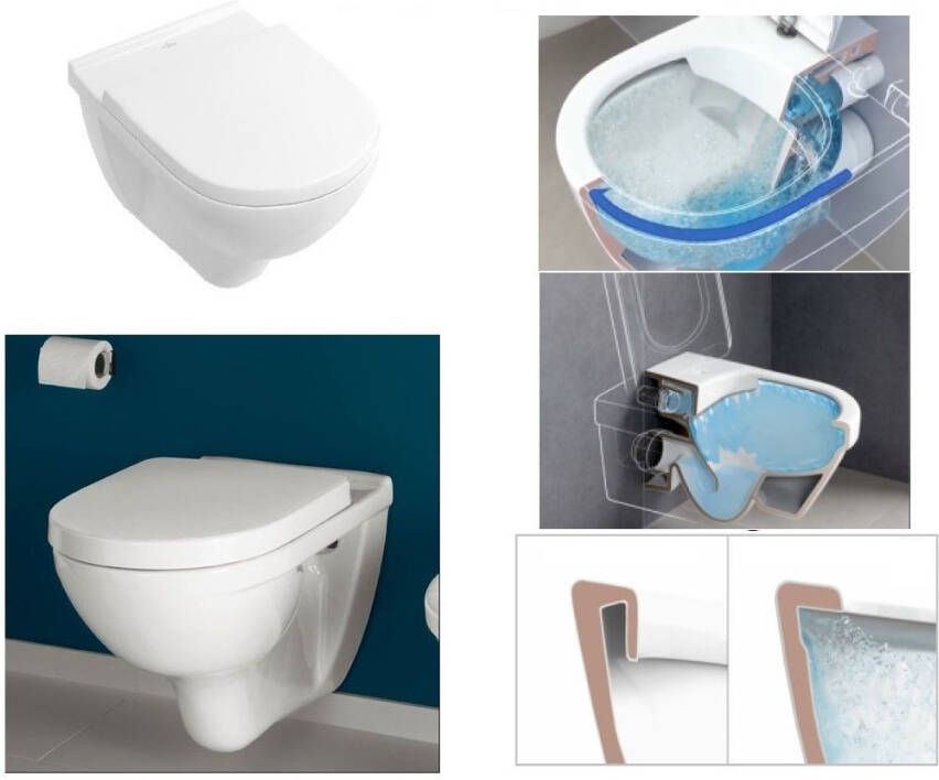 Villeroy & Boch Villeroy en Boch O.novo toiletpot diepspoel Direct flush inclusief zitting met softclose en quick release