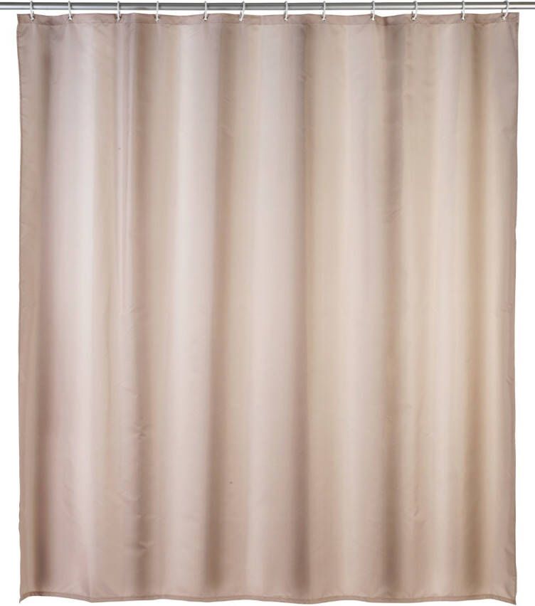 Wenko anti-schimmel douchegordijn 180x200cm polyester uni beige inclusief ringen