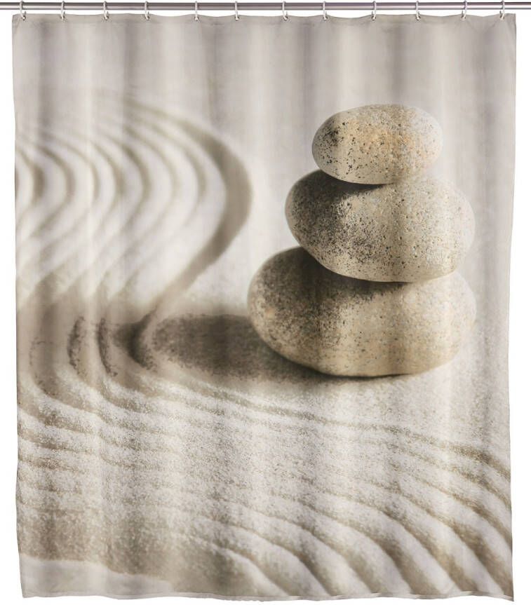 Merkloos Wenko Douchegordijn Sand & Stone 180 X 200 Cm Wasbaar