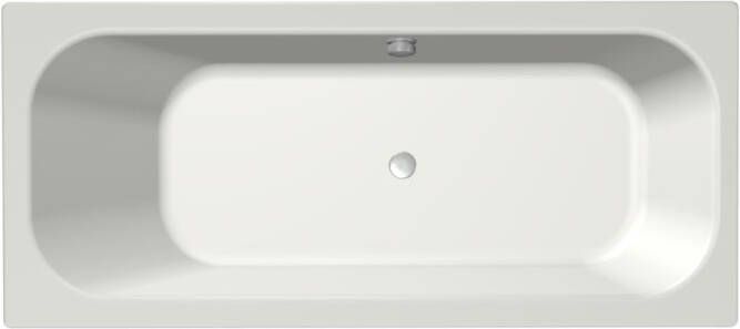 Xenz Aruba Ligbad 170x75x48 afvoer Midden overloop andere kant acryl wit mat 6801OA-03