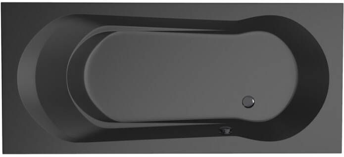 Xenz Barbados ligbad 180x80x45cm met poten zonder afvoer Acryl Ebony mat (mat zwart antraciet) 6827-29