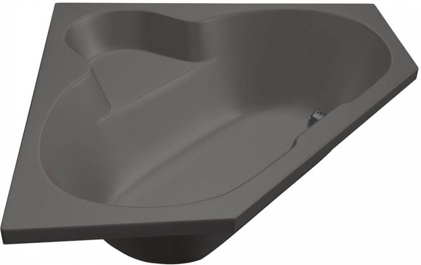 Xenz Ligbad Inbouw Borneo Hoekbad 1-2 Persoons Duobad 140x140x44cm Acryl Antraciet Mat met Poten