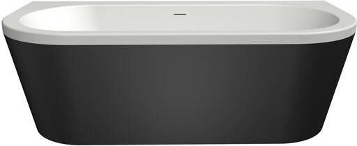 Xenz Charley duobad 180x79 Bicolor edelweiss ebony met sleuf overloop. waste duobad grafiet 7005 0329 GG