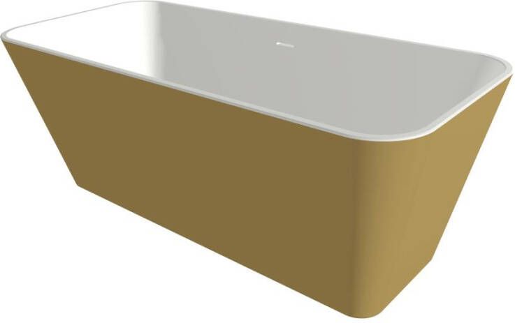 Xenz Cristiano vrijstaand Solid Surface bad 170x75cm Bicolor wit goud