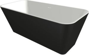 Xenz Cristiano vrijstaand Solid Surface bad 170x75cm Bicolor wit zwart