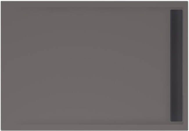 Xenz Douchevloer Easy Tray | 120x100 cm | Incl.Gootcover en Afvoersifon | Acryl | Rechthoek | Antraciet mat