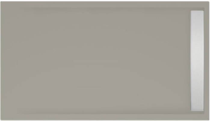 Xenz Douchevloer Easy Tray | 140x80 cm | Incl.Gootcover en Afvoersifon | Acryl | Rechthoek | Cement mat