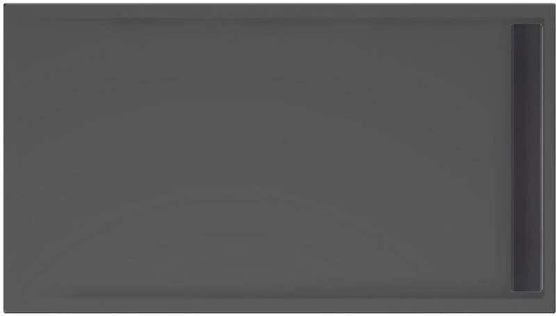 Xenz Douchevloer Easy Tray | 150x80 cm | Incl.Gootcover en Afvoersifon | Acryl | Rechthoek | Zwart mat