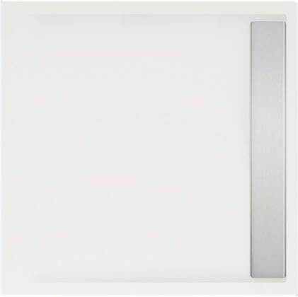 Xenz Douchevloer Easy Tray | 80x80 cm | Incl.Gootcover en Afvoersifon | Acryl | Vierkant | Wit mat