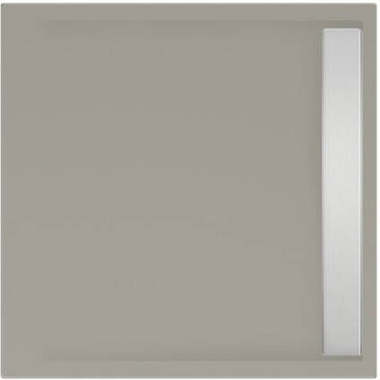 Xenz Douchevloer Easy Tray | 90x90 cm | Incl.Gootcover en Afvoersifon | Acryl | Vierkant | Cement mat