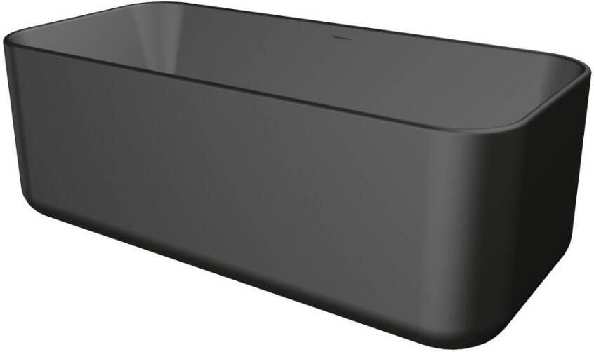 Xenz Fenna vrijstaand bad acryl 170x80x60cm zwart mat met waste zwart mat