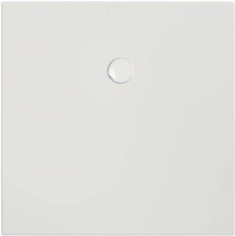 Xenz Douchevloer Flat | 100x100 cm | Incl.Afvoersifon-Chroom | Acryl | Vierkant | Wit mat