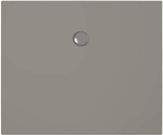 Xenz Douchevloer Flat | 120x100 cm | Incl.Afvoersifon-Chroom | Acryl | Rechthoekig | Cement mat