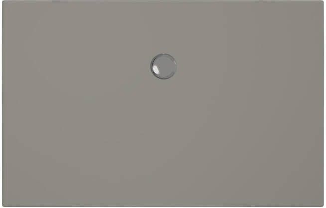 Xenz Douchevloer Flat | 140x90 cm | Incl.Afvoersifon-Chroom | Acryl | Rechthoekig | Cement mat