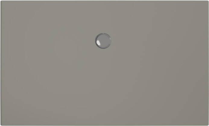 Xenz Douchevloer Flat | 150x90 cm | Incl.Afvoersifon-Chroom | Acryl | Rechthoekig | Cement mat