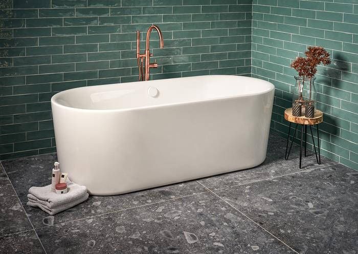 Xenz Friso 180x80x60 vrijstaand bad glans wit incl. sleuf overloop afvoer glans wit