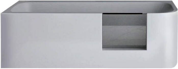 Xenz GO! inloop douchebad 180 x 80 cm Links wit badafvoer vulcombinatie in wit zonder scherm