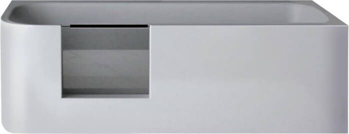Xenz GO! inloop douchebad 180 x 80 cm Rechts wit badafvoer vulcombinatie in mat wit zonder scherm