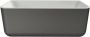 Xenz Guido halfvrijstaand Solid Surface bad 160x71cm Bicolor wit grafiet - Thumbnail 1