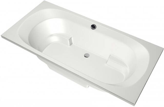 Xenz Ligbad Inbouw Kanaga Rechthoek 1-2 Persoons Duobad 90x190x50cm Acryl Edelweiss Mat met Poten