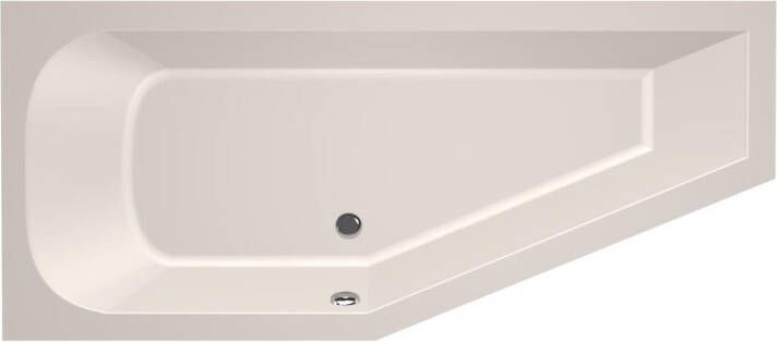 Xenz Lagoon compact links ligbad 160x75x45cm met poten zonder afvoer Acryl Crème Mat 6980-14