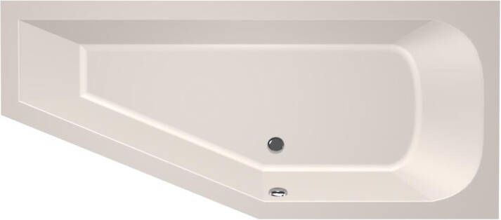 Xenz Lagoon compact ligbad 160x75x45cm rechts met poten zonder afvoer Acryl Crème Mat 6981-14