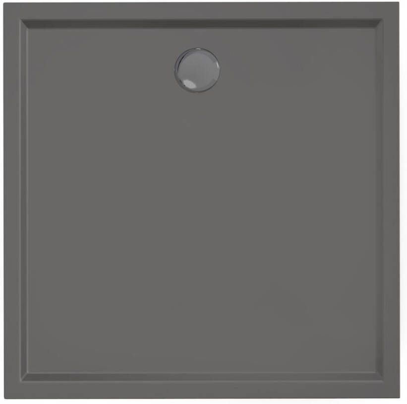 Xenz Douchebak Mariana | 100x100x4 cm | Incl.Afvoersifon-Chroom | Acryl | Vierkant | Antraciet mat