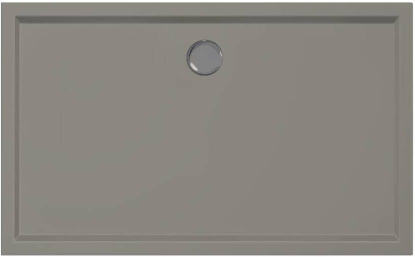Xenz Douchebak Mariana | 130x80x4 cm | Incl.Afvoersifon-Chroom | Acryl | Rechthoekig | Cement mat