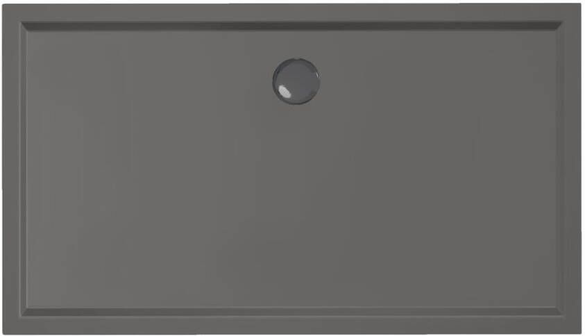 Xenz Douchebak Mariana | 140x80x4 cm | Incl.Afvoersifon-Chroom | Acryl | Rechthoekig | Antraciet mat