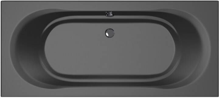 Xenz Ligbad Inbouw Martinique Rechthoek 1-2 Persoons Duobad 80x180x44cm Acryl Ebony Zwart Mat met Poten