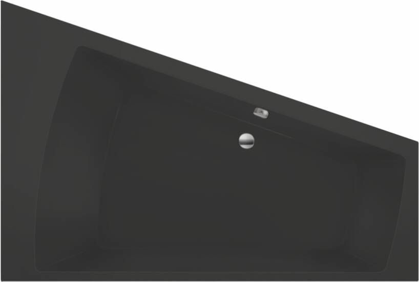 Xenz Ligbad Inbouw Palau Rechts 1-2 Persoons Duobad 130x180x45cm Acryl Ebony Zwart Mat met Poten