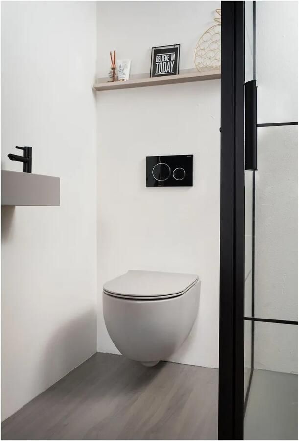 Xenz Gio randloos toilet 47cm met vortexspoeling en zitting grijs mat