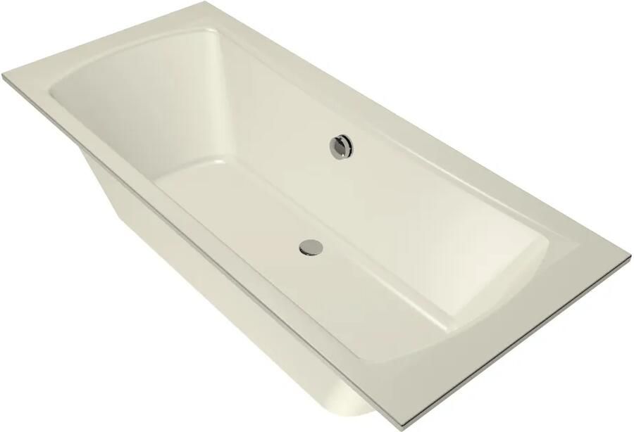 Xenz Ligbad Robijn | Inbouw | 190x90 cm | Incl.Badafvoer | Met overloop | Acryl | Pergamon glans