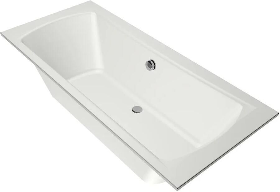 Xenz Ligbad Robijn | Inbouw | 180x80 cm | Incl.Badafvoer | Met overloop | Acryl | Mat wit