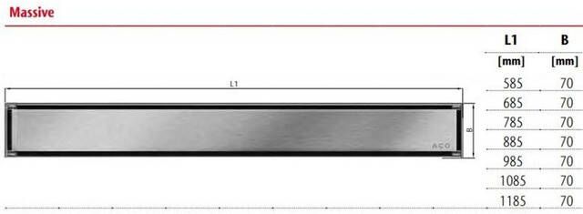 Aco Showerdrain c colours douchegoot 885mm H=92 vloerflens rooster zwart 90109103