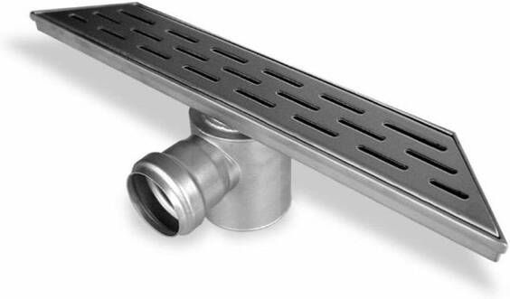 Aco Showerdrain D douchegoot 30x7 cm h=11 5 cm ss=50 mm zij uitlaat met slot rooster rvs
